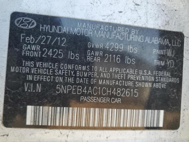 Photo 11 VIN: 5NPEB4AC1CH482615 - HYUNDAI SONATA 