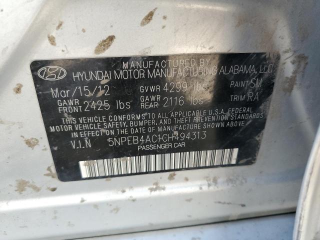 Photo 9 VIN: 5NPEB4AC1CH494313 - HYUNDAI SONATA GLS 