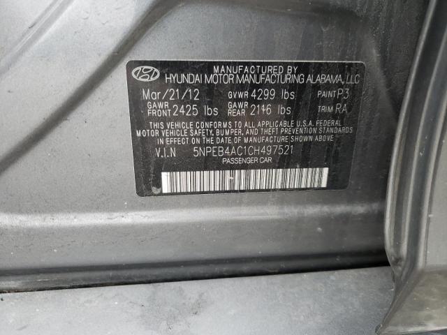 Photo 11 VIN: 5NPEB4AC1CH497521 - HYUNDAI SONATA GLS 