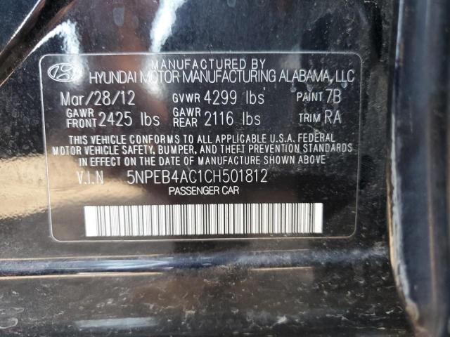 Photo 12 VIN: 5NPEB4AC1CH501812 - HYUNDAI SONATA 