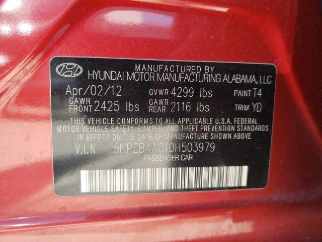 Photo 9 VIN: 5NPEB4AC1DH503979 - HYUNDAI SONATA GLS 