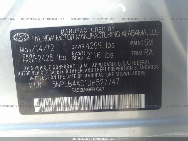 Photo 8 VIN: 5NPEB4AC1DH527747 - HYUNDAI SONATA 