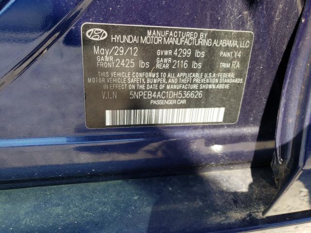 Photo 9 VIN: 5NPEB4AC1DH536626 - HYUNDAI SONATA GLS 