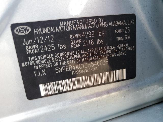 Photo 12 VIN: 5NPEB4AC1DH546038 - HYUNDAI SONATA GLS 