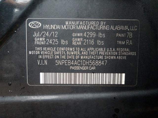 Photo 9 VIN: 5NPEB4AC1DH568847 - HYUNDAI SONATA GLS 