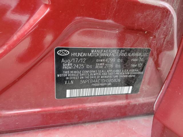 Photo 11 VIN: 5NPEB4AC1DH585826 - HYUNDAI SONATA 