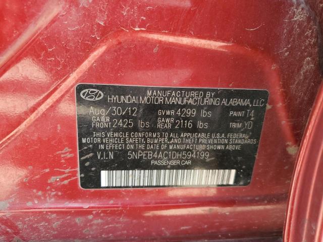 Photo 11 VIN: 5NPEB4AC1DH594199 - HYUNDAI SONATA 