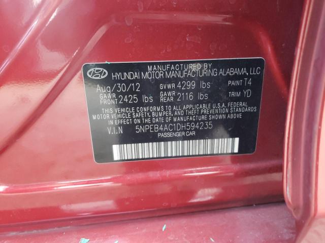 Photo 11 VIN: 5NPEB4AC1DH594235 - HYUNDAI SONATA GLS 