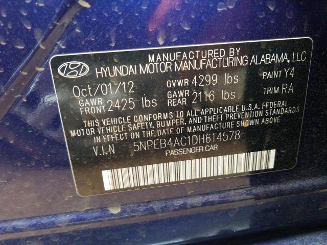 Photo 9 VIN: 5NPEB4AC1DH614578 - HYUNDAI SONATA GLS 