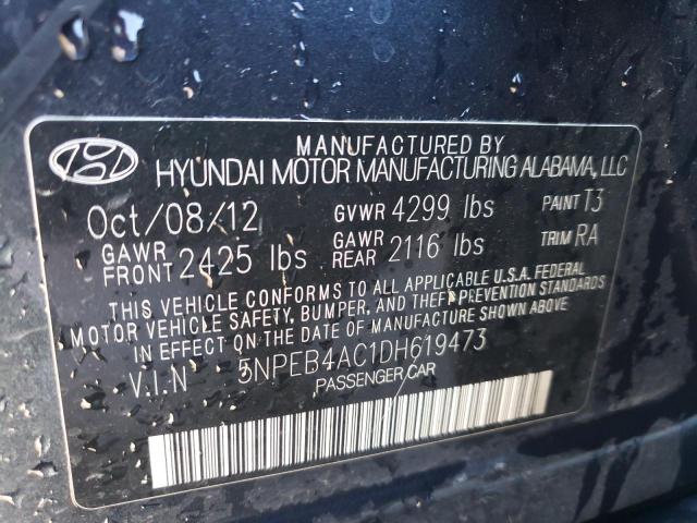 Photo 11 VIN: 5NPEB4AC1DH619473 - HYUNDAI SONATA GLS 