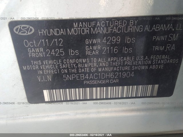 Photo 8 VIN: 5NPEB4AC1DH621904 - HYUNDAI SONATA 