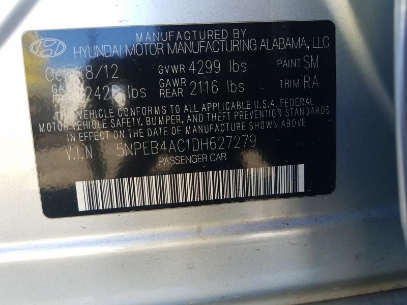 Photo 9 VIN: 5NPEB4AC1DH627279 - HYUNDAI SONATA GLS 