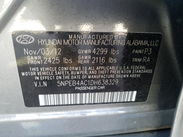 Photo 9 VIN: 5NPEB4AC1DH638329 - HYUNDAI SONATA GLS 