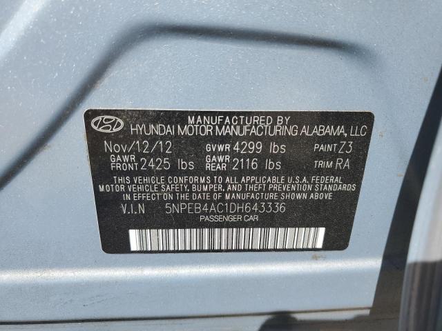 Photo 12 VIN: 5NPEB4AC1DH643336 - HYUNDAI SONATA 