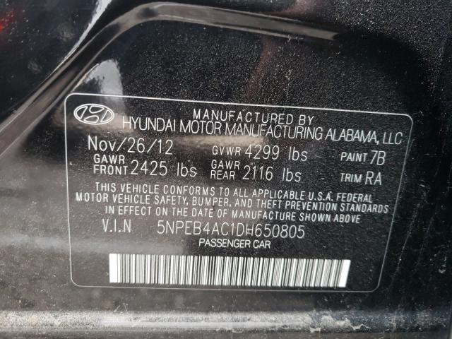 Photo 9 VIN: 5NPEB4AC1DH650805 - HYUNDAI SONATA GLS 