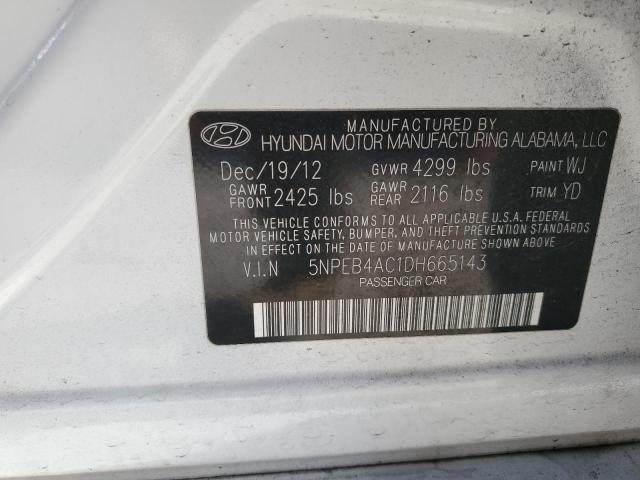 Photo 11 VIN: 5NPEB4AC1DH665143 - HYUNDAI SONATA 