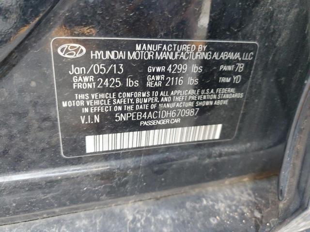 Photo 11 VIN: 5NPEB4AC1DH670987 - HYUNDAI SONATA 