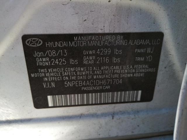 Photo 9 VIN: 5NPEB4AC1DH671704 - HYUNDAI SONATA GLS 