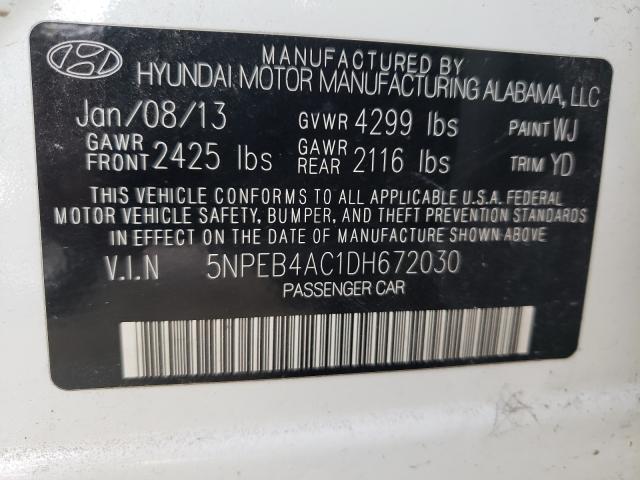 Photo 9 VIN: 5NPEB4AC1DH672030 - HYUNDAI SONATA 