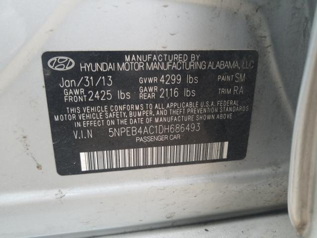 Photo 9 VIN: 5NPEB4AC1DH686493 - HYUNDAI SONATA GLS 