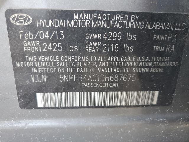 Photo 12 VIN: 5NPEB4AC1DH687675 - HYUNDAI SONATA GLS 