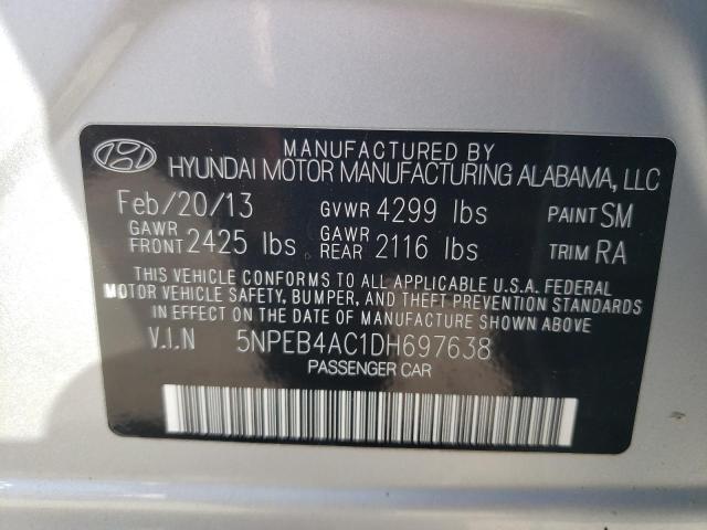 Photo 11 VIN: 5NPEB4AC1DH697638 - HYUNDAI SONATA GLS 