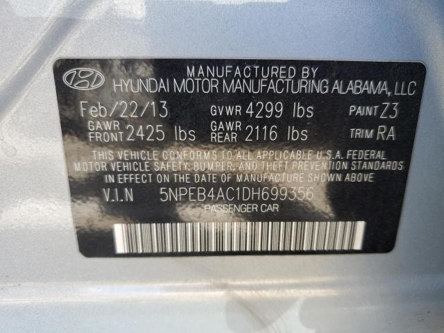 Photo 11 VIN: 5NPEB4AC1DH699356 - HYUNDAI SONATA GLS 