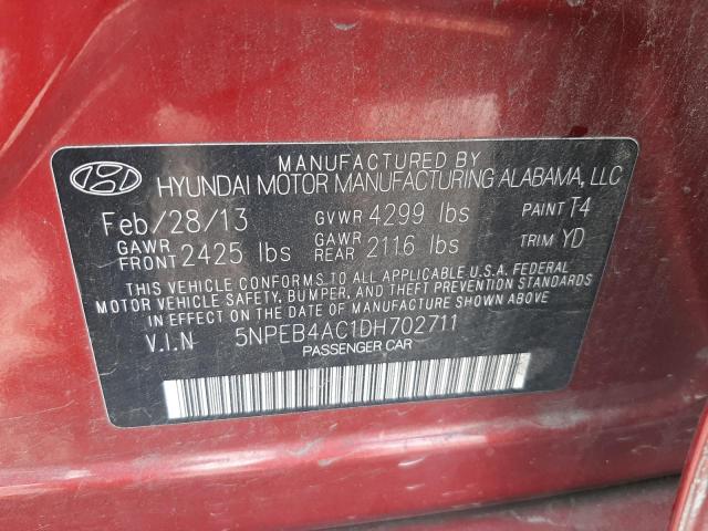 Photo 11 VIN: 5NPEB4AC1DH702711 - HYUNDAI SONATA GLS 