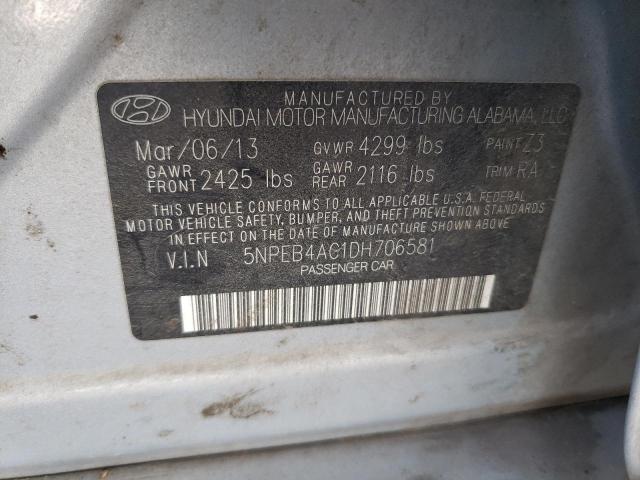 Photo 12 VIN: 5NPEB4AC1DH706581 - HYUNDAI SONATA GLS 