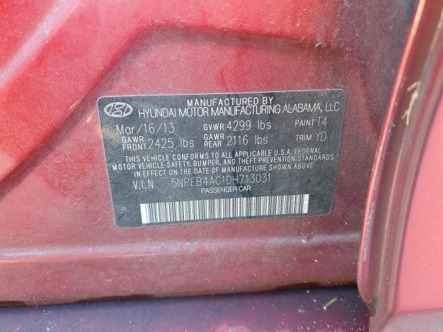 Photo 11 VIN: 5NPEB4AC1DH713031 - HYUNDAI SONATA GLS 