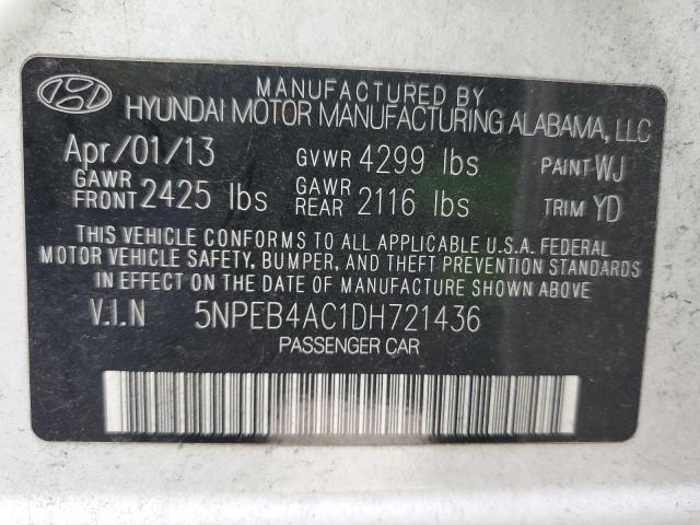 Photo 9 VIN: 5NPEB4AC1DH721436 - HYUNDAI SONATA GLS 