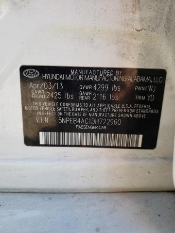 Photo 11 VIN: 5NPEB4AC1DH722960 - HYUNDAI SONATA GLS 