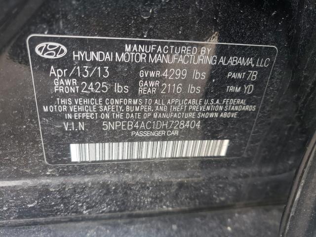 Photo 9 VIN: 5NPEB4AC1DH728404 - HYUNDAI SONATA GLS 