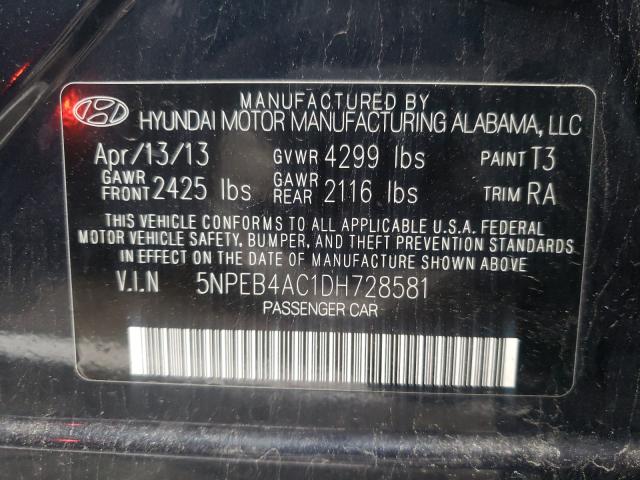 Photo 9 VIN: 5NPEB4AC1DH728581 - HYUNDAI SONATA GLS 