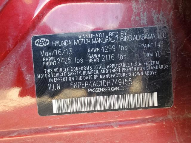 Photo 11 VIN: 5NPEB4AC1DH749155 - HYUNDAI SONATA 