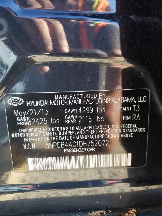 Photo 9 VIN: 5NPEB4AC1DH752072 - HYUNDAI SONATA GLS 