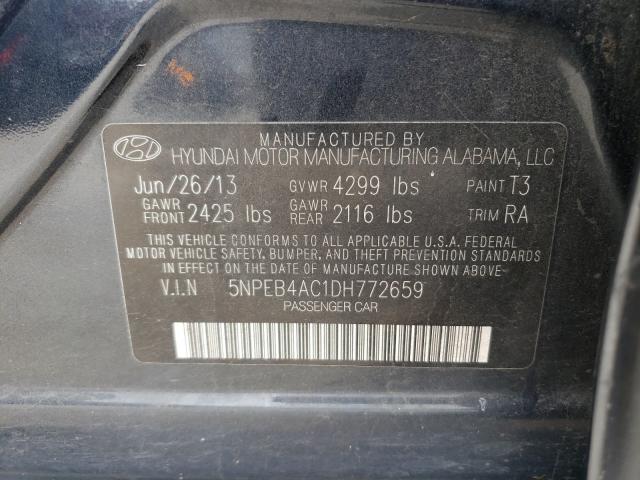 Photo 9 VIN: 5NPEB4AC1DH772659 - HYUNDAI SONATA GLS 