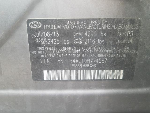 Photo 9 VIN: 5NPEB4AC1DH774587 - HYUNDAI SONATA GLS 