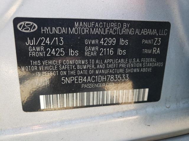 Photo 9 VIN: 5NPEB4AC1DH783533 - HYUNDAI SONATA GLS 