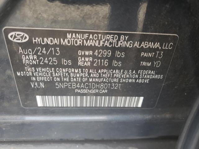 Photo 11 VIN: 5NPEB4AC1DH801321 - HYUNDAI SONATA 