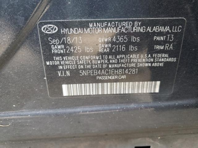 Photo 9 VIN: 5NPEB4AC1EH814281 - HYUNDAI SONATA GLS 