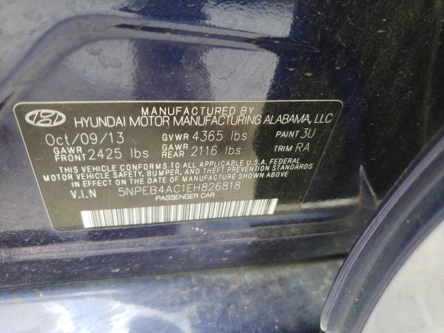 Photo 9 VIN: 5NPEB4AC1EH826818 - HYUNDAI SONATA GLS 