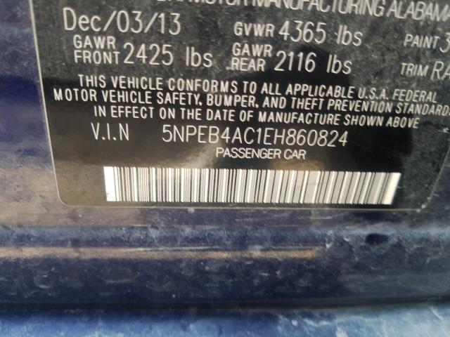 Photo 9 VIN: 5NPEB4AC1EH860824 - HYUNDAI SONATA GLS 