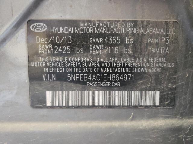 Photo 11 VIN: 5NPEB4AC1EH864971 - HYUNDAI SONATA 