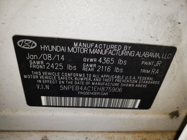 Photo 9 VIN: 5NPEB4AC1EH875906 - HYUNDAI SONATA GLS 