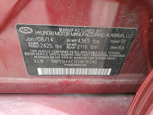 Photo 11 VIN: 5NPEB4AC1EH876540 - HYUNDAI SONATA GLS 