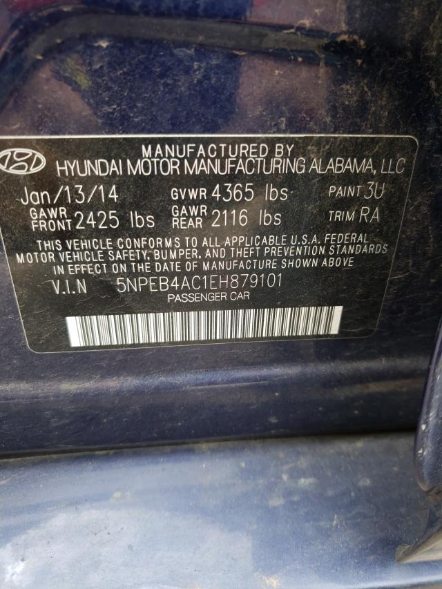 Photo 9 VIN: 5NPEB4AC1EH879101 - HYUNDAI SONATA GLS 