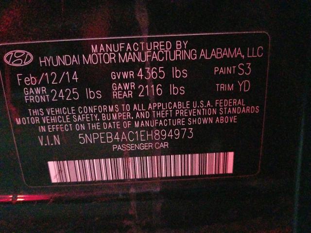 Photo 9 VIN: 5NPEB4AC1EH894973 - HYUNDAI SONATA GLS 