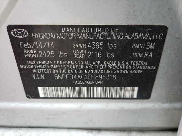 Photo 9 VIN: 5NPEB4AC1EH896318 - HYUNDAI SONATA GLS 