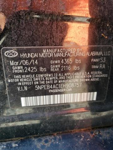 Photo 11 VIN: 5NPEB4AC1EH908757 - HYUNDAI SONATA GLS 